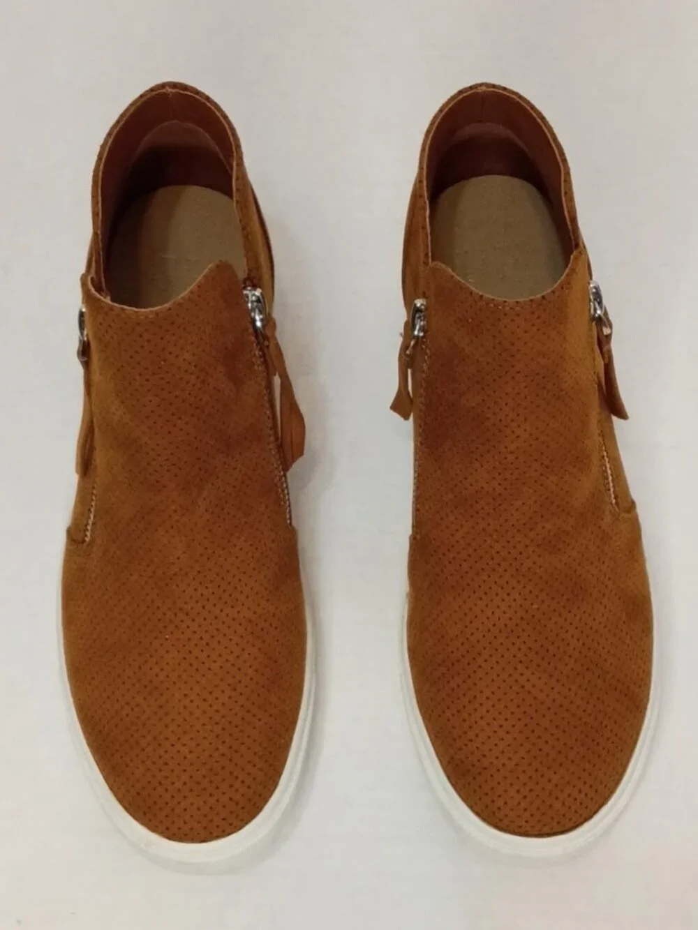 JustFab Kayden Camel Hidden Wedge Sneaker Booties Size Women's US 8.5